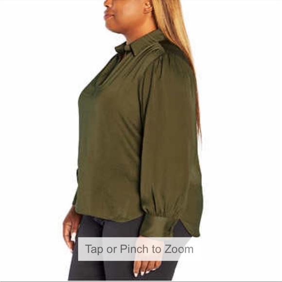 Banana Republic Ladies Women Satin Pullover, Green ( Olive ) - Picture 5 of 8